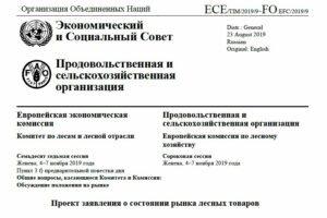 Обзор комитета ООН о состоянии рынка лесных товаров
