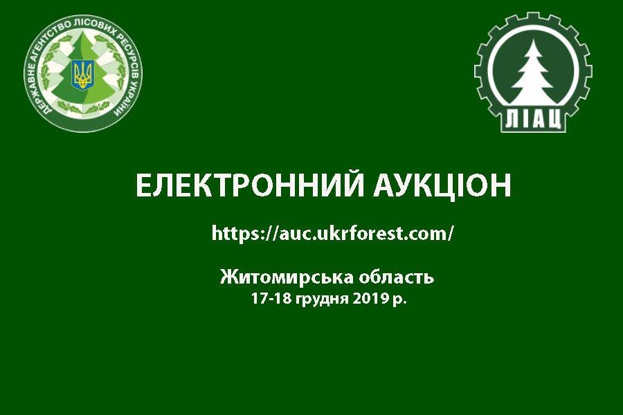 Загальний аукціон продажу необробленої деревини заготівлі 1 кварталу 2020 року Житомирської області