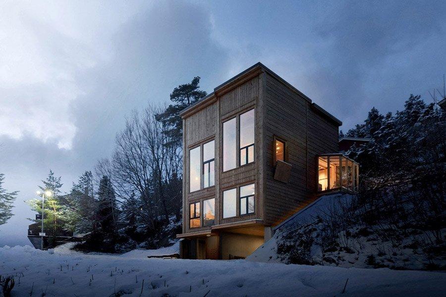 Бюро Rever & Drage Architects представило современный бревенчатый дом в Норвегии