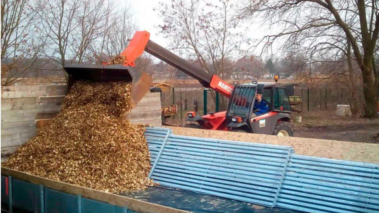 Сухая щепа из сырья, выращенного на платациях с коротким оборотом рубки, с минимальными потерями