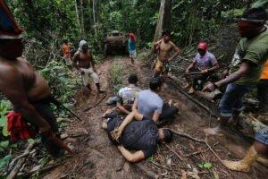 Воины Амазонки сражаются с лесорубами